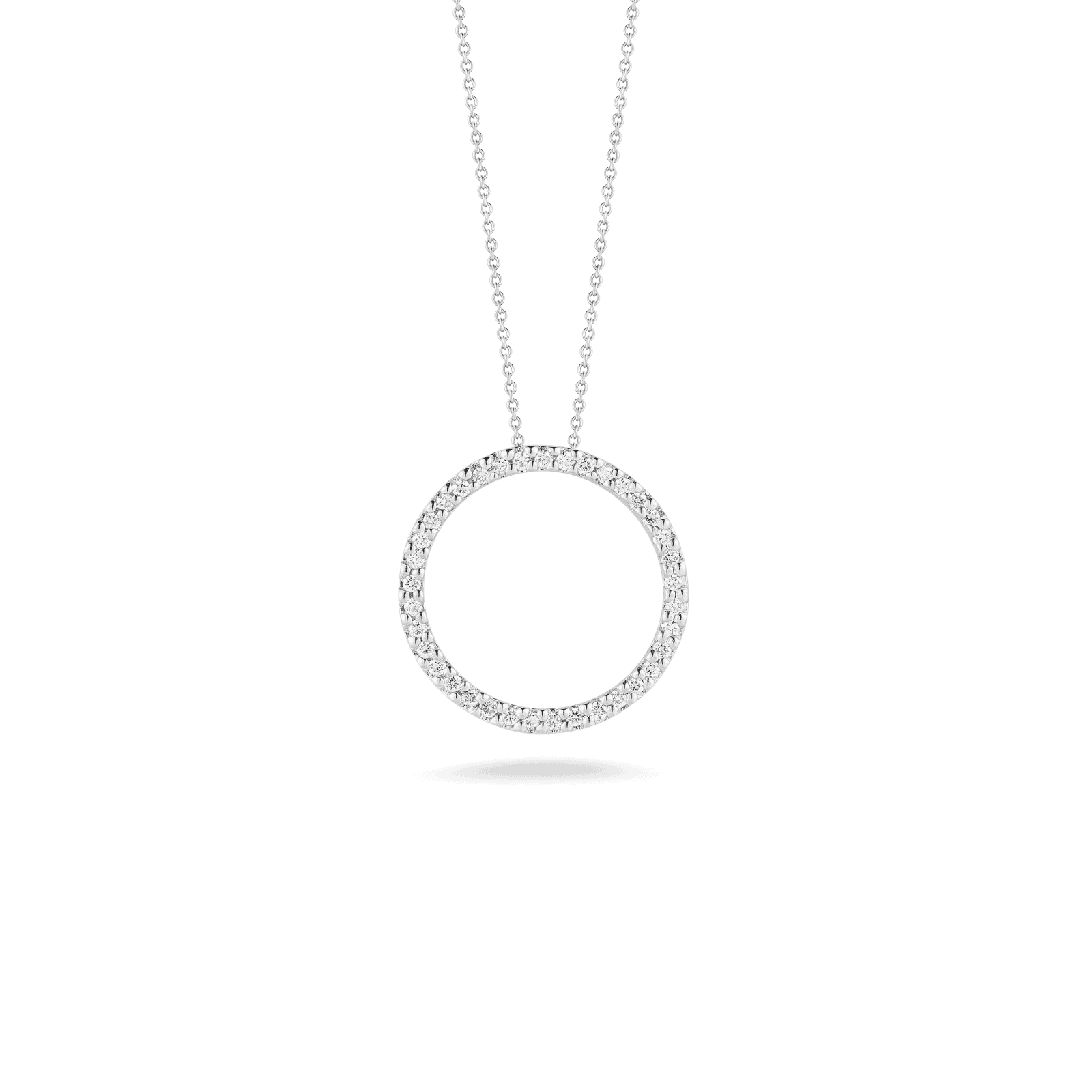 Silver circle online necklace with diamonds